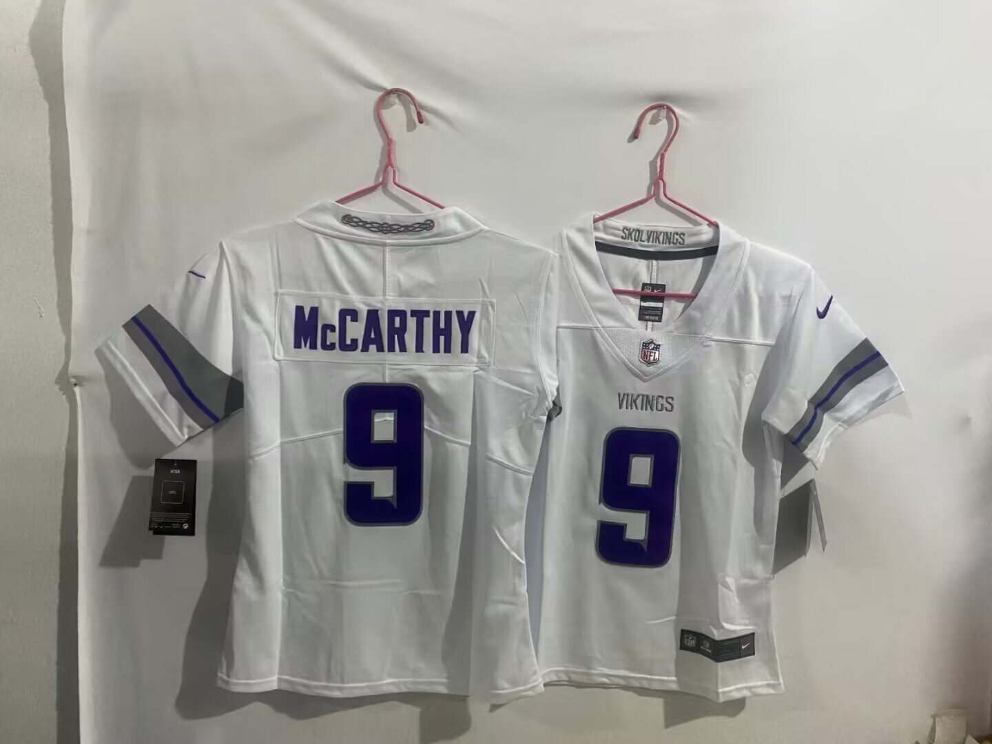 Youth Minnesota Vikings #9 Mccarthy White Retro three generations 2024 Nike Limited NFL Jersey style 1